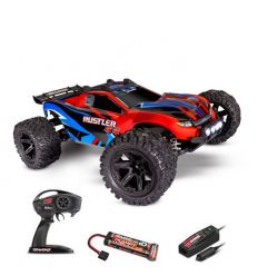 Traxxas Rustler - 4x4 - LEDS - 1/10 Brushed Stadium Truck TQ 2.4GHZ Rouge ( TRX67064-61-ORNG )