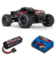Pack Traxxas Wide-Maxx Rouge + Chargeur + batteries 4s 5000 mAh