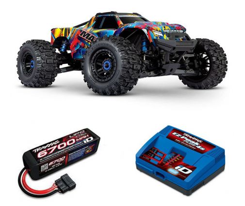 Pack Traxxas Wide-Maxx Rock n Roll + Chargeur + batteries 4s 5000 mAh