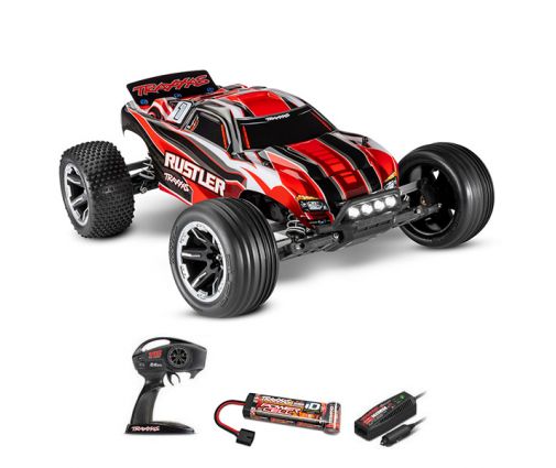 Traxxas Rustler- 4x2 -LED - 1/10 Brushed Stadium Truck TQ 2.4GHZ Bleu ( TRX37054-61-BLU )