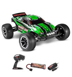 Traxxas Rustler- 4x2 -LED - 1/10 Brushed Stadium Truck TQ 2.4GHZ Bleu ( TRX37054-61-BLU )