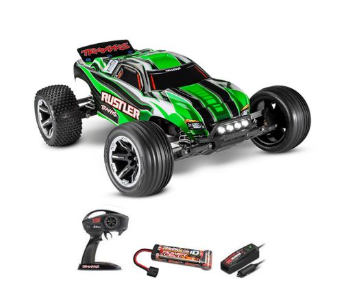 Traxxas Rustler- 4x2 -LED - 1/10 Brushed Stadium Truck TQ 2.4GHZ Bleu ( TRX37054-61-BLU )