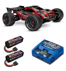 Pack Traxxas XRT 8s Rouge + Chargeur + 2 batteries 4s 6700 mAh