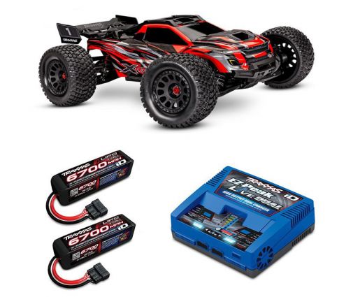 Pack Traxxas XRT 8s Rouge + Chargeur + 2 batteries 4s 6700 mAh