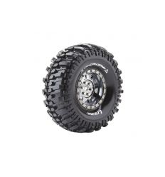 Louise RC - CR-CHAMP - Set de pneus Crawler 1-10 - Monter - Super Soft - Jantes 1.9 Chrome-Noir - Hexagone 12mm ( L-T3231VBC )
