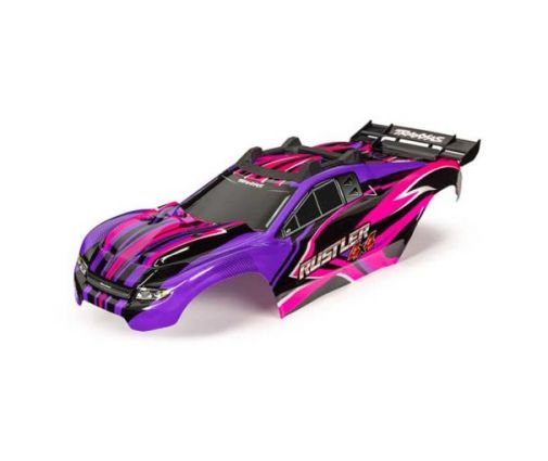 Carrosserie Rustler 4x4 peinte et décorée rose/violette Traxxas 6734P