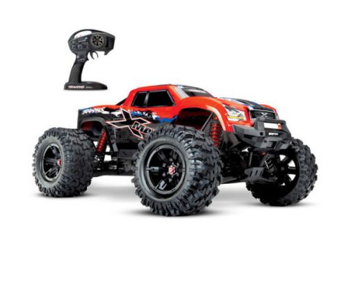 Pack Traxxas X-Maxx 8s Rouge X + Chargeur double + 2 batteries 4s 6700 mAh