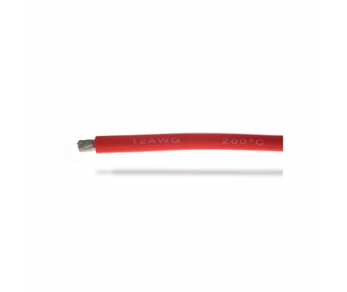 Fil silicone 12AWG (3,58mm²) rouge - 1m