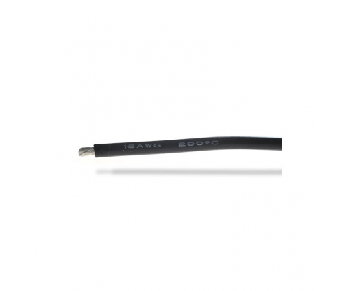 Fil silicone 16AWG (1.32mm²) noir - 1m