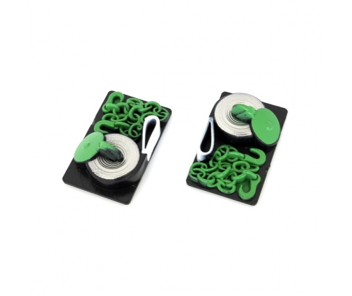 Sangles et chaines de remorquage vert factice X2