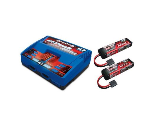 TRAXXAS PACK CHARGEUR 2972G + 2 x LIPO 3S 5000MAH 2872X PRISE ID