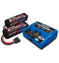 Pack Chargeur 2971G + 2 x Lipo 4S 6700MAH 2890X Traxxas ID