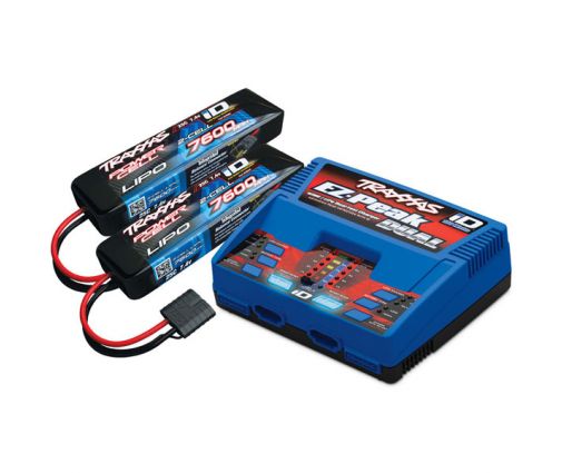 Pack Chargeur 2972G + 2 x Lipo 2S 7600MAH 2869X Traxxas ID