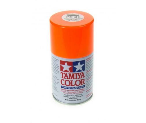 Peinture en bombe Tamiya de 100ml - PS24 Orange Fluorescent