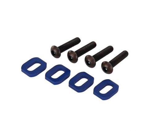 Rondelles de support moteur en alu anodisées bleu (4) X-Maxx ( TRX7759 )