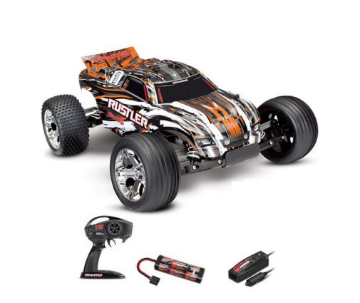 Traxxas Rustler- 4x2 - 1/10 Brushed Stadium Truck TQ 2.4GHZ Rouge
