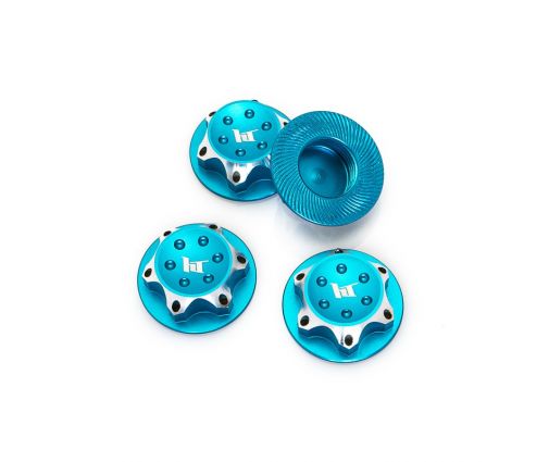 Écrous de Roues Borgne Aluminium 17 mm bleu pour Buggy 1/8 (x4)