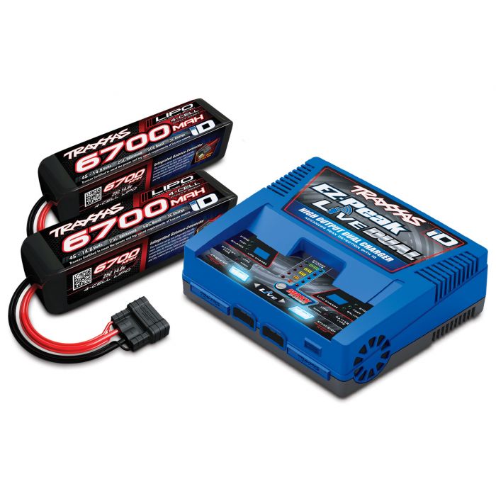Pack Chargeur Batterie Traxxas NI-MH 8,4V 3000 MAH court - iD 2984G -  Vosges Modélisme
