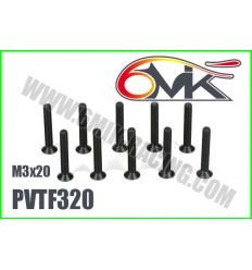 Vis Acier Tête Fraisée M3x20 (x10)