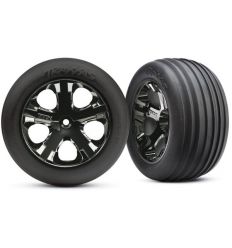 Roues avants jantes noires montées collées 2.8 (2) ( TRX3771A )